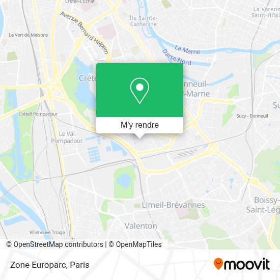 Comment aller à Zone Europarc à Creteil en Bus, Métro, RER