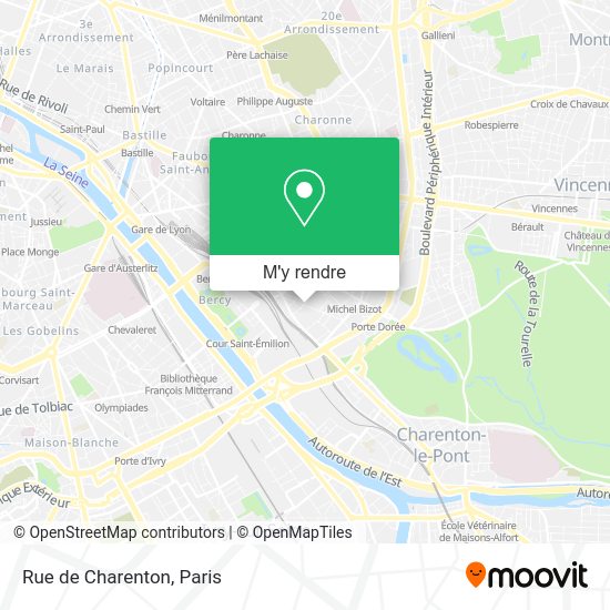 Comment aller à Rue de Charenton à Paris en métro, bus, RER ou tram