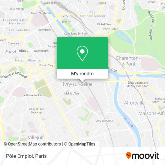 Comment aller à Pôle Emploi à IvrySurSeine en Bus, Métro, RER ou Tram
