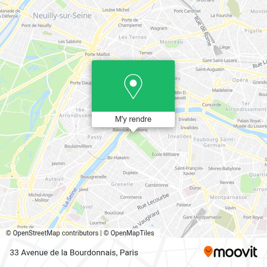 Comment aller à 33 Avenue de la Bourdonnais à Paris en Bus, Métro, RER