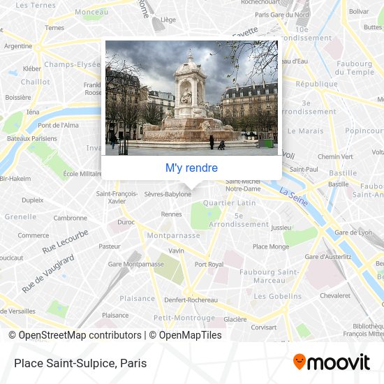 Comment aller à Place SaintSulpice, Paris en métro, bus, RER, tram ou