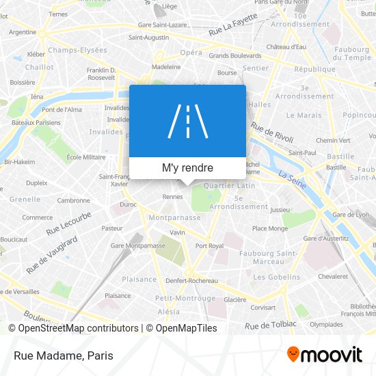 Comment aller à Rue Madame, Paris en métro, bus, train, RER ou tram?