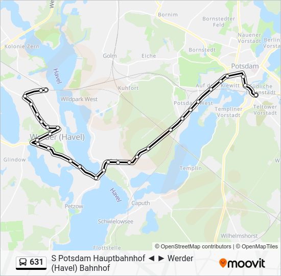 631 Route Fahrpläne, Haltestellen & Karten S Potsdam Hauptbahnhof
