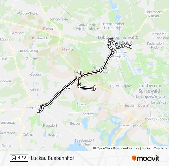 472 Route Fahrpläne, Haltestellen & Karten Luckau