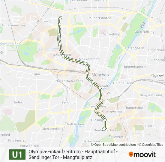 U1 Route Fahrpläne, Haltestellen & Karten Olympia Einkaufszentrum