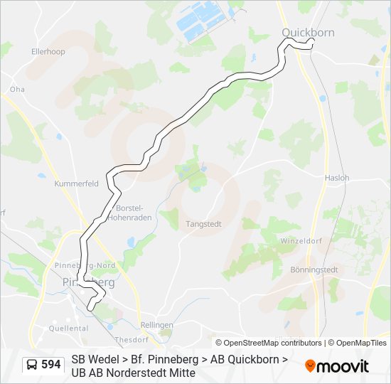 594 Route Schedules, Stops & Maps A Quickborn (Updated)