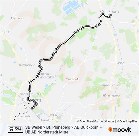 594 Route Schedules, Stops & Maps A Quickborn (Updated)