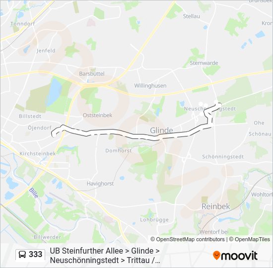 Bus 333 Route Map 333 Route: Schedules, Stops & Maps - Neuschönningstedt, Haidkrug (Updated)