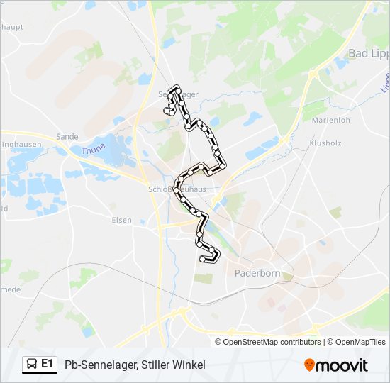 e1 Route Schedules, Stops & Maps PbSennelager, Stiller Winkel (Updated)
