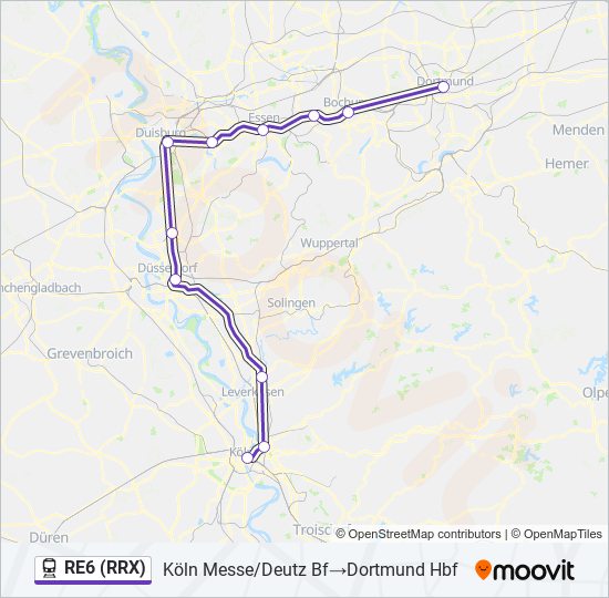 RE6 (RRX) NX National Express Rail GmbH Bahn Fahrpläne Moovit
