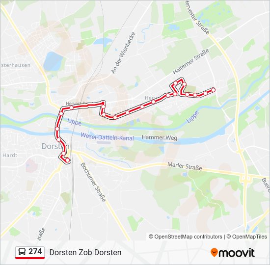 274 Route Fahrpläne, Haltestellen & Karten Dorsten Zob Dorsten