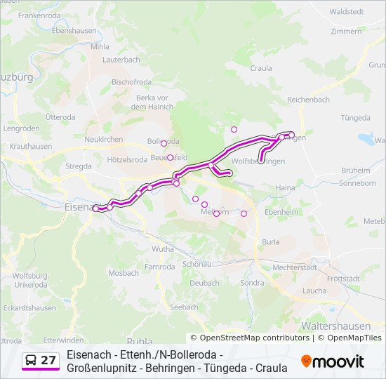 Cycle Route 27 Map 27 Route: Schedules, Stops & Maps - Behringen (Updated)