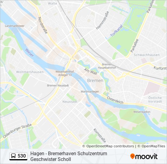 530 Route Fahrpläne, Haltestellen & Karten Bremerhaven