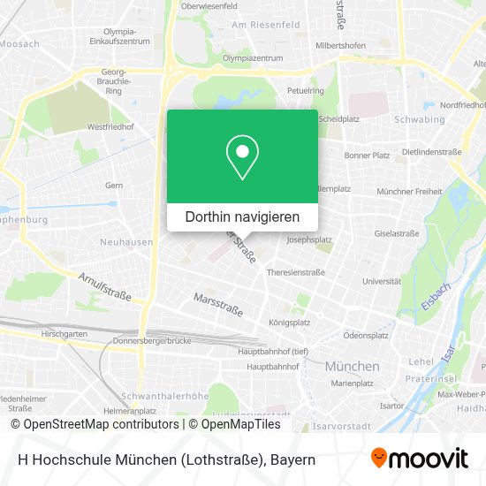 Wie komme ich zu H Hochschule München (lothstraße) in