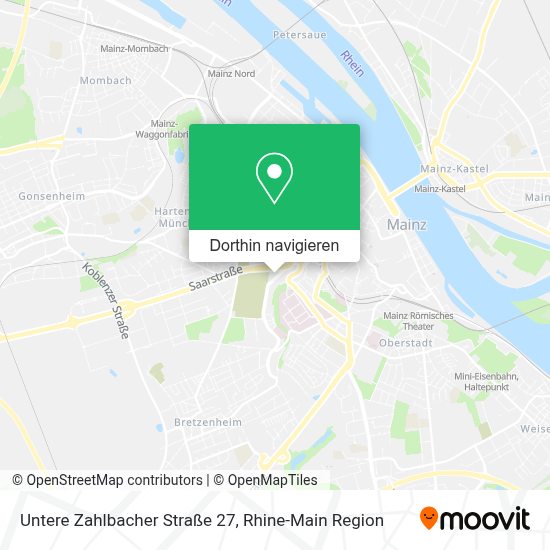 Wie komme ich zu Untere Zahlbacher Straße 27 in Mainz mit dem Bus, der