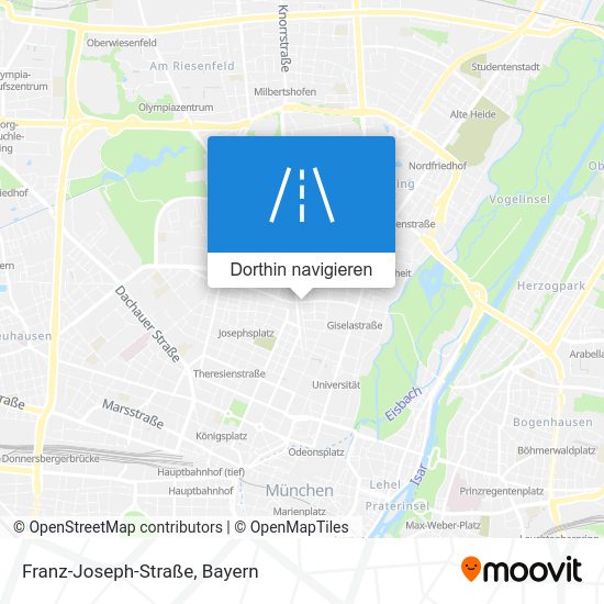 Wie komme ich nach FranzJosephStraße, Schwabing mit Bus, Straßenbahn