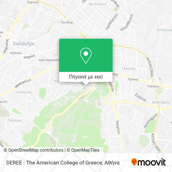 American College Of Greece Map Πώς να πάω στο προορισμό DEREE The American College of Greece στη