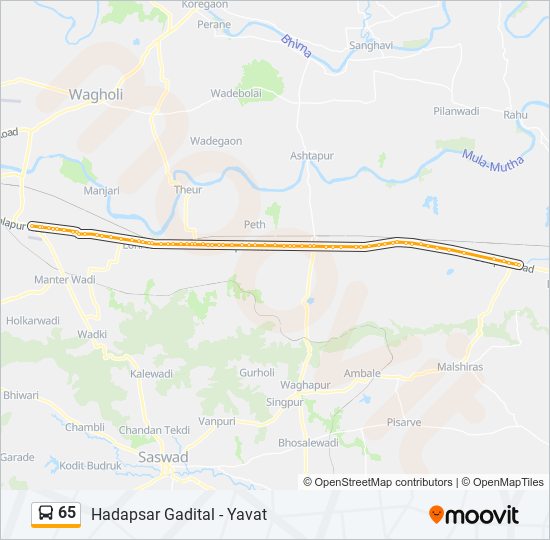 65 Route Schedules, Stops & Maps Hadapsar Gadital (Updated)