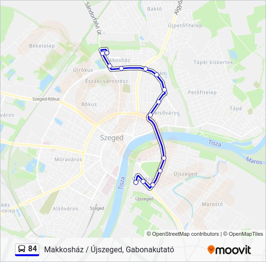 Bus 84 Route Map 84 Route: Schedules, Stops & Maps - Makkosház (Updated)