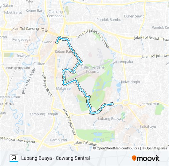 Rute JAK20 Jadwal, Pemberhentian & Peta Cawang Sentral (Diperbarui)(03)