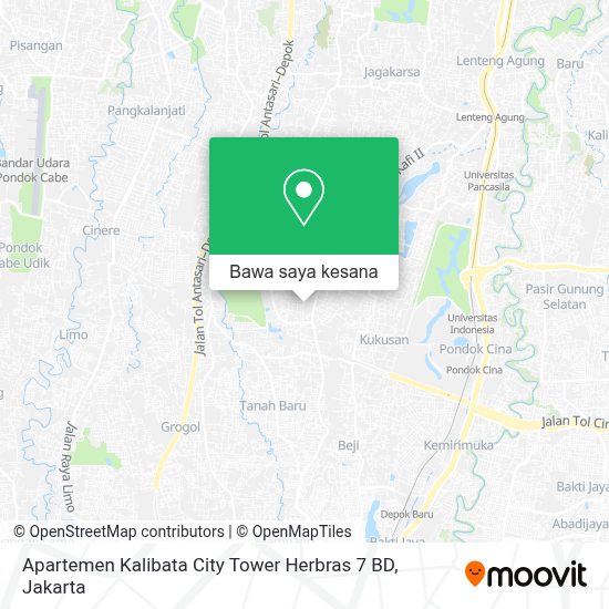 Cara ke Apartemen Kalibata City Tower Herbras 7 BD di Jakarta Selatan