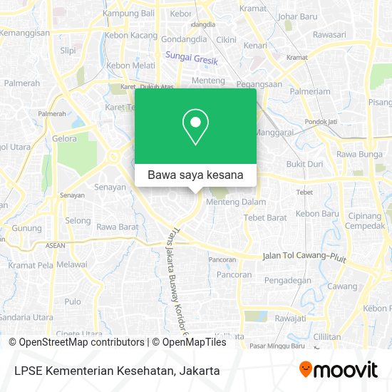 Cara ke LPSE Kementerian Kesehatan di Jakarta Selatan menggunakan Bis
