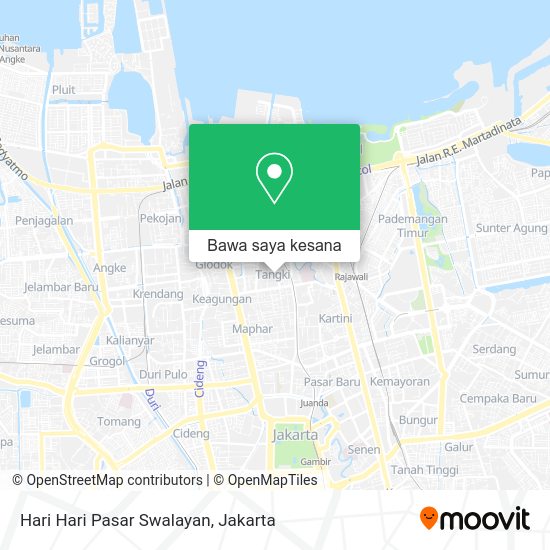 Cara ke Hari Hari Pasar Swalayan di Jakarta Barat menggunakan bis atau kereta?