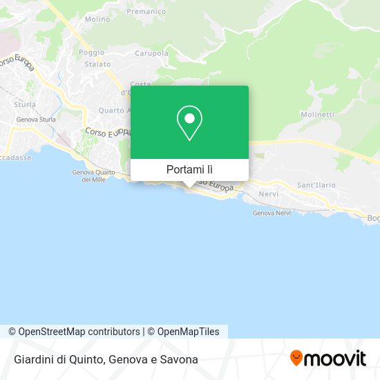 Come arrivare a Giardini di Quinto a Genova con bus o treno?