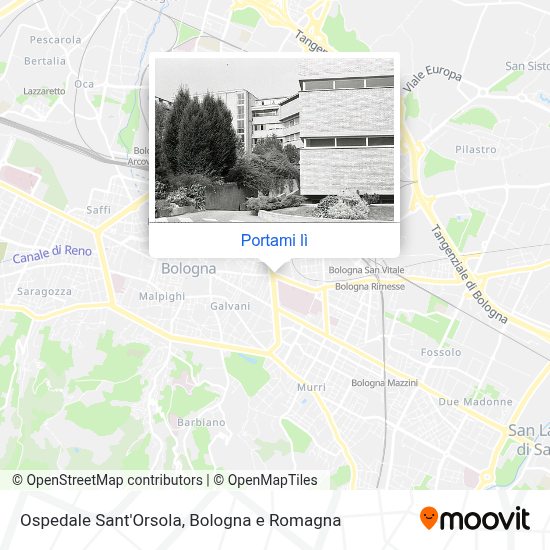 Come arrivare a Ospedale Sant'Orsola a Bologna con bus o treno?