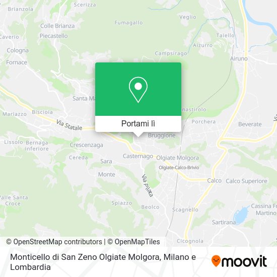 Come arrivare a Monticello di San Zeno Olgiate Molgora con bus o treno?