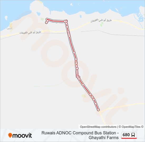 680 Route Schedules, Stops & Maps Ruwais Adnoc Compound Bus Station