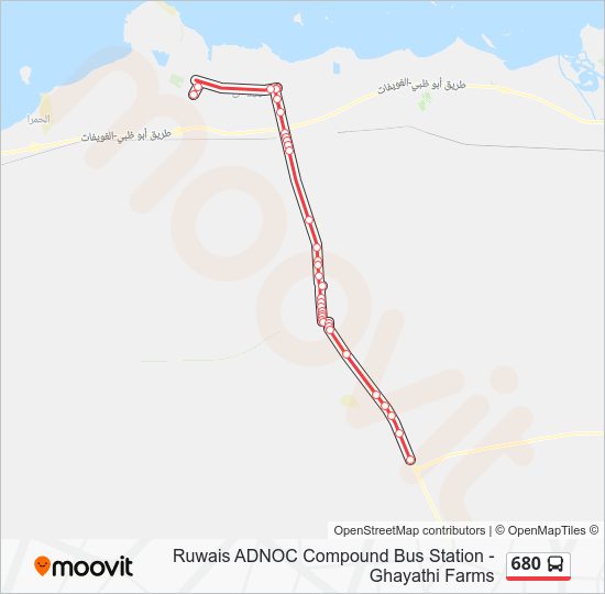 680 Route Schedules, Stops & Maps Ruwais Adnoc Compound Bus Station
