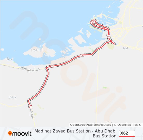 x62 Route Schedules, Stops & Maps Abu Dhabi Bus Station (Updated)