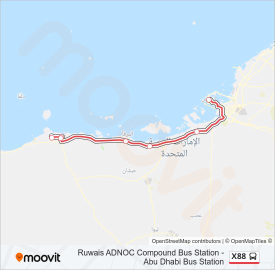 x88 Route Schedules, Stops & Maps Ruwais Adnoc Compound Bus Station
