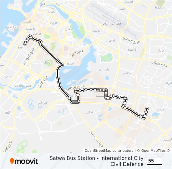 55 Route Schedules, Stops & Maps Satwa, Bus Station (Updated)