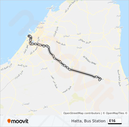 e16 Route Schedules, Stops & Maps Hatta, Bus Station (Updated)