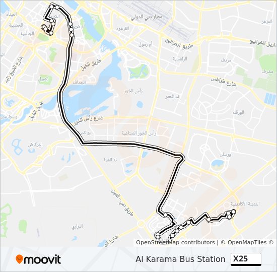 x25 Route Schedules, Stops & Maps Al Karama Bus Station (Updated)