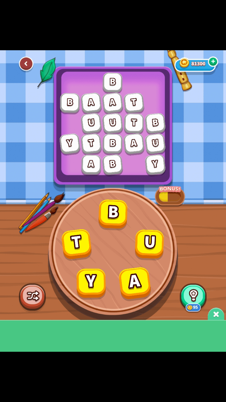 Word Whizzle Twist Daily August 1, 2018 ABUT TUBA BAY BUY TAB Answer