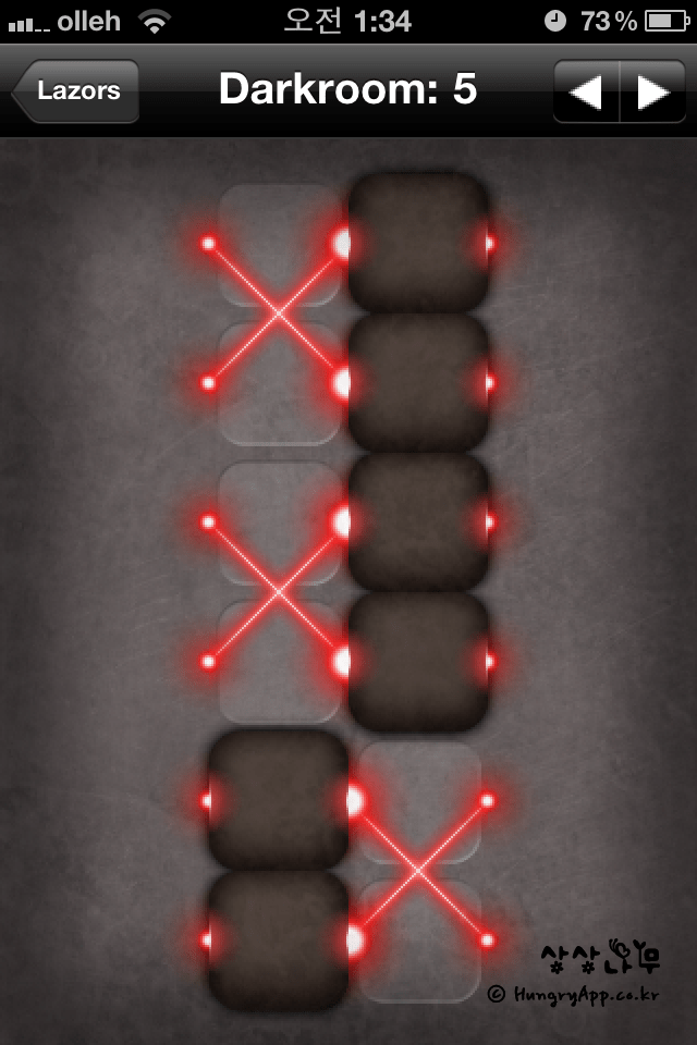 헝그리앱 Lazors 9. Darkroom 단편공략②