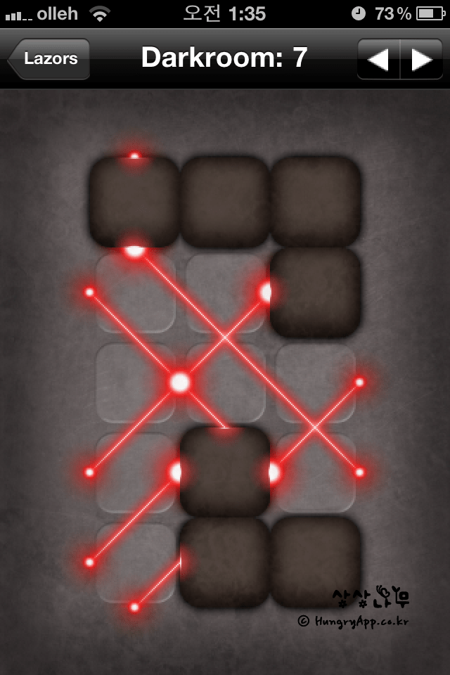 헝그리앱 Lazors 9. Darkroom 단편공략②