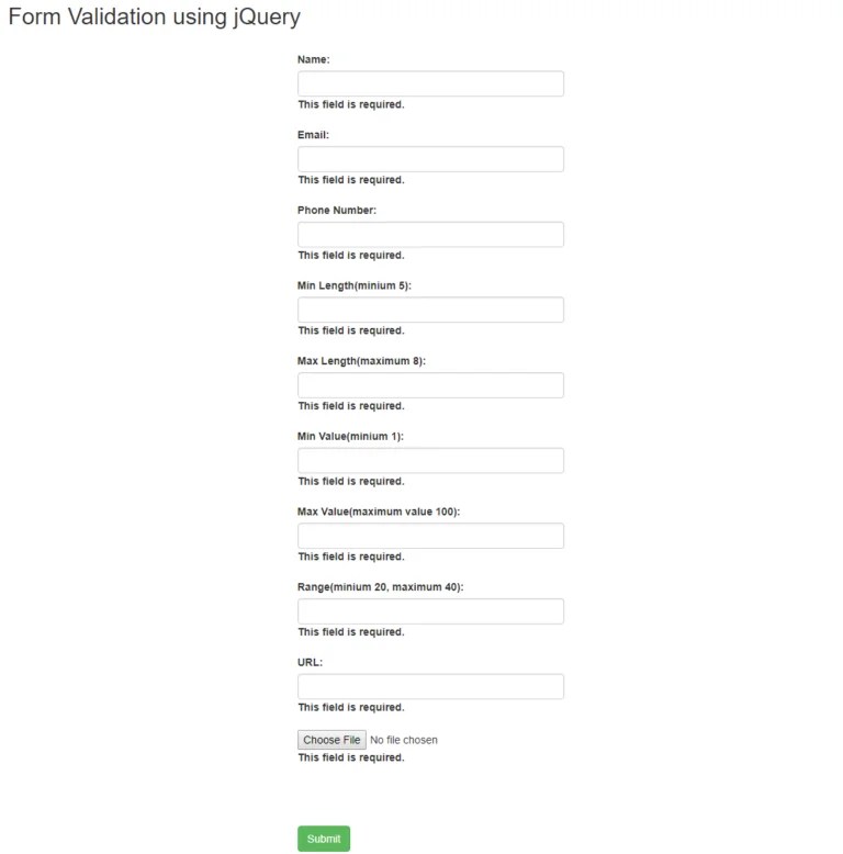 jQuery Form Validation in Laravel Tutorial