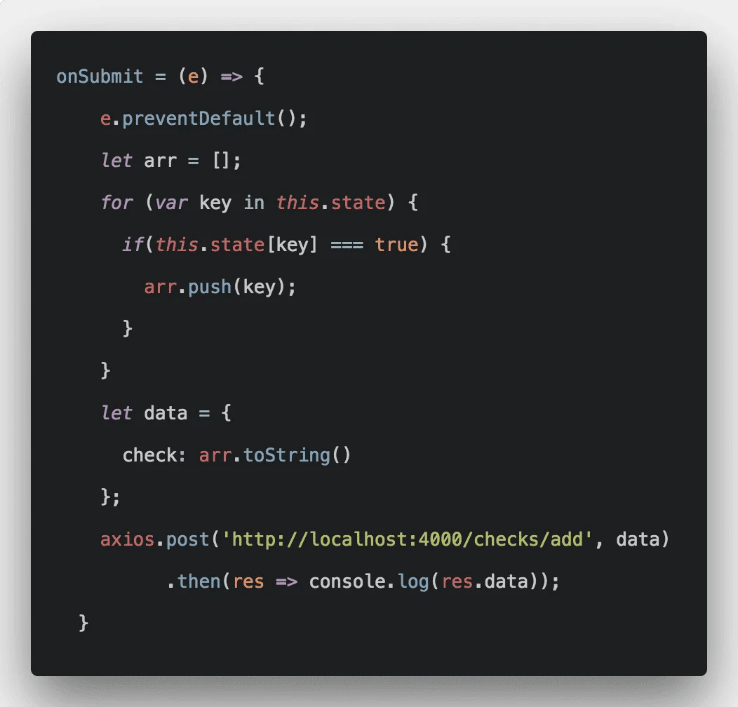 How To Save Multiple Checkboxes Values in React js