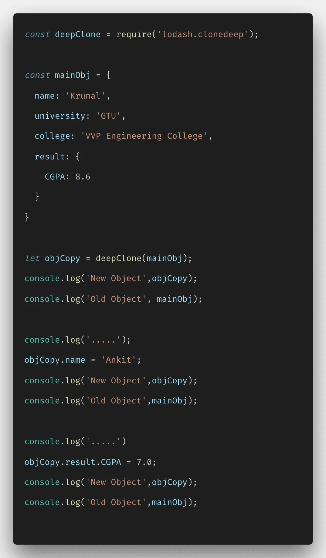 How To Clone Object In Javascript Example Tutorial