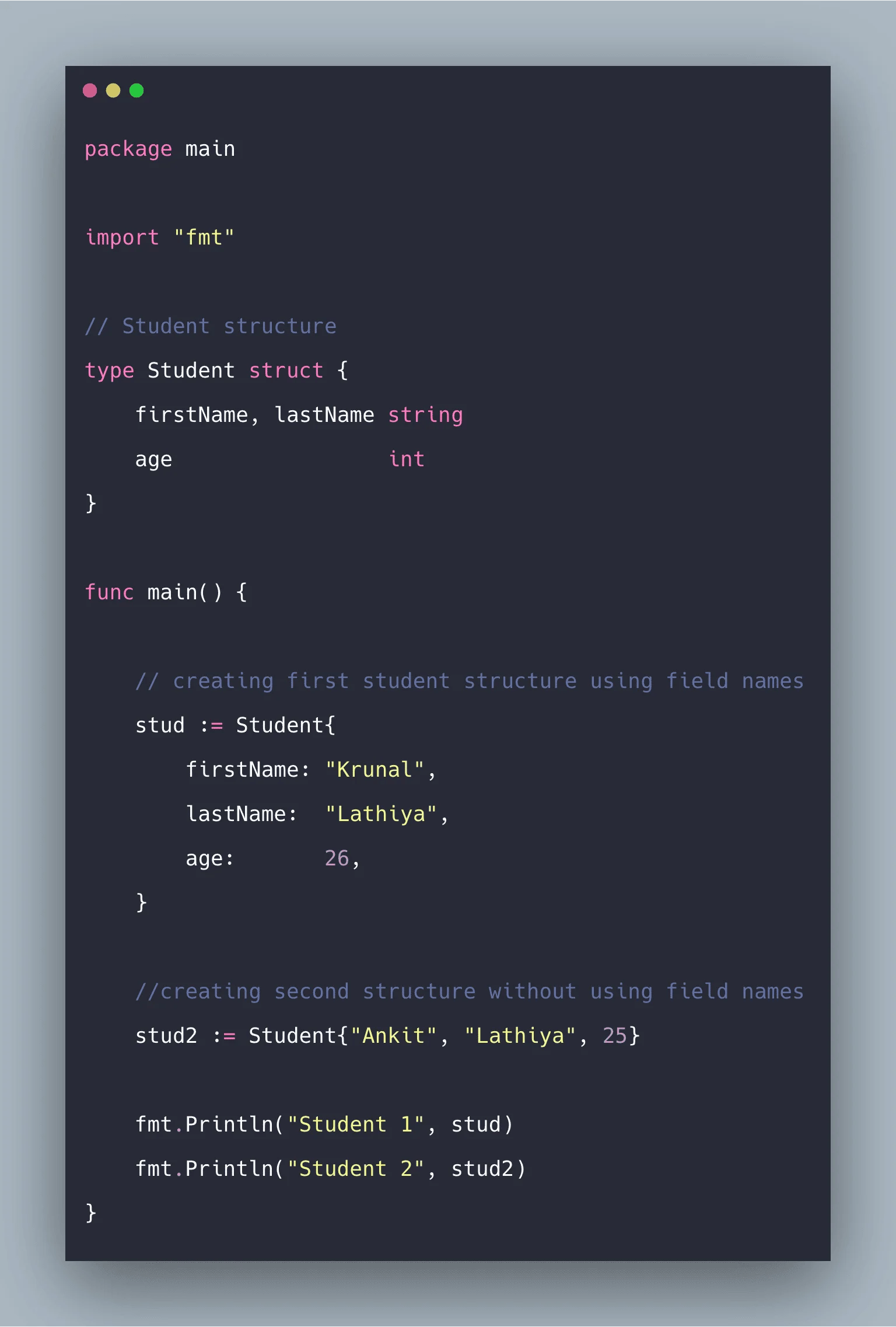 Golang Structs Example Structs In Go Explained