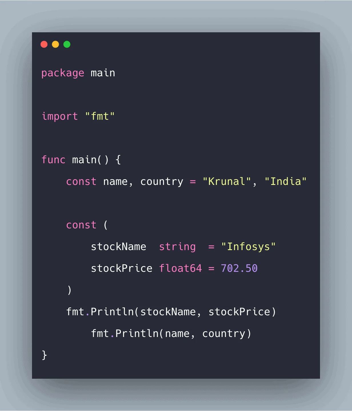 Golang Constants Tutorial With Example Constants in Go