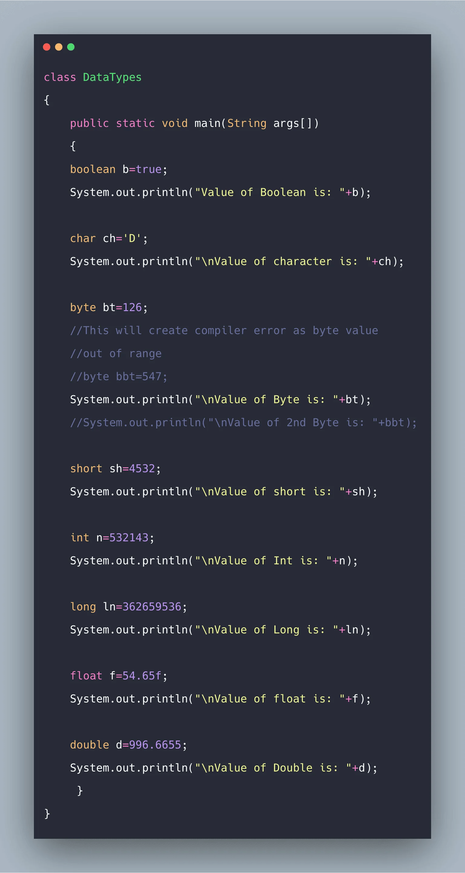 Java Data Types Example Data Types in Java Explained