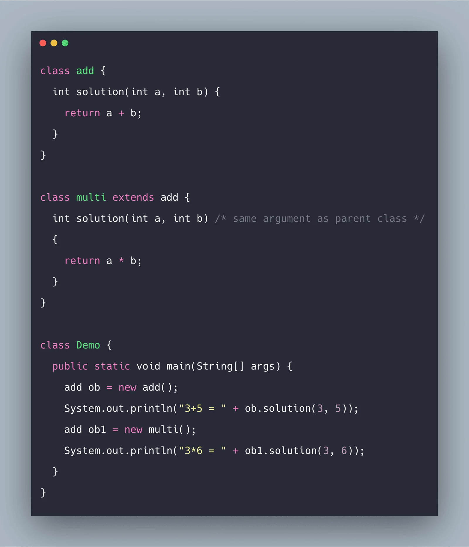 Method Overriding in Java Example Java Method Overriding