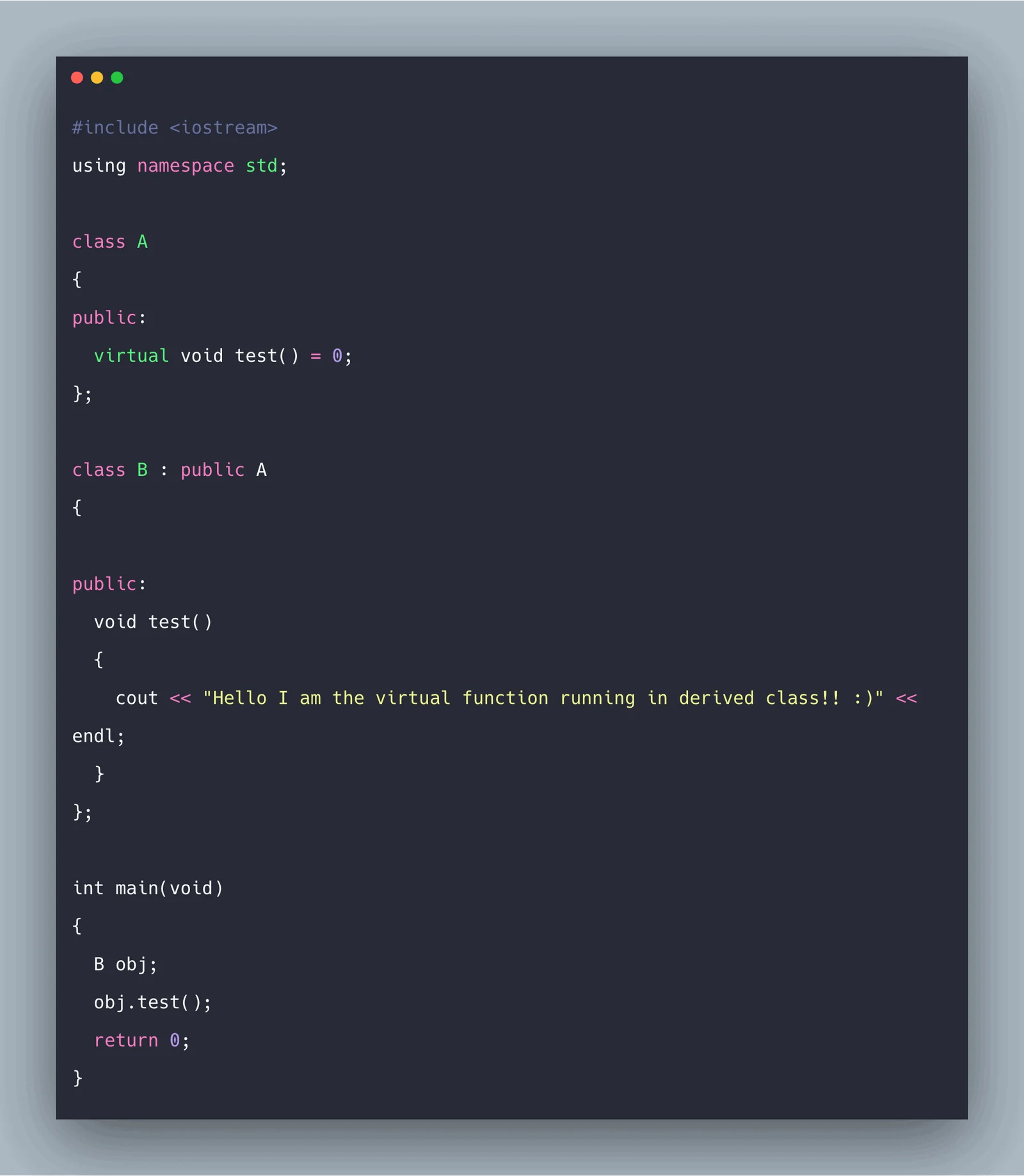 Abstract Class in C++ Example C++ Abstract Class Tutorial