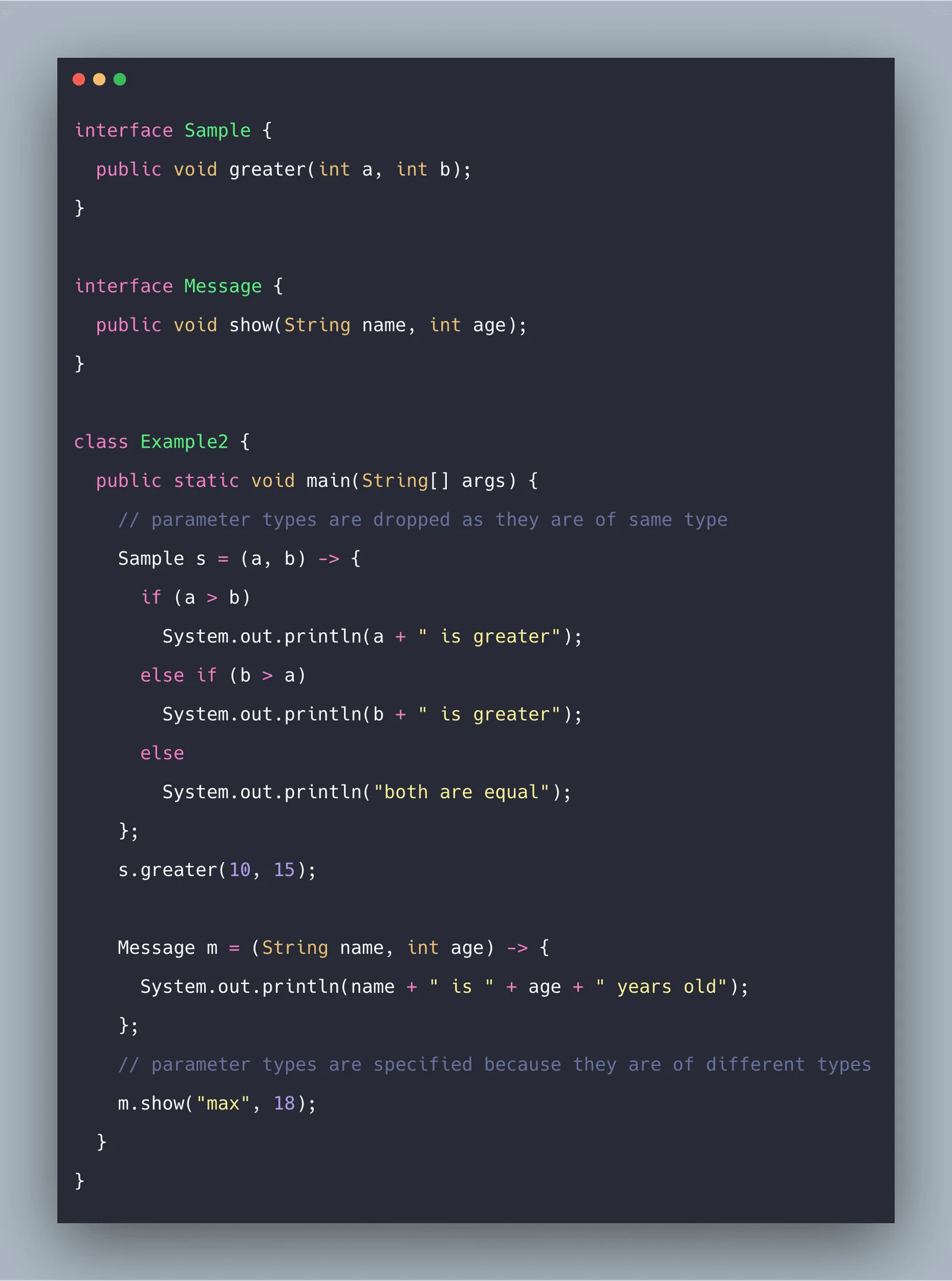 Java Lambda Expressions Example Lambda Expression in Java