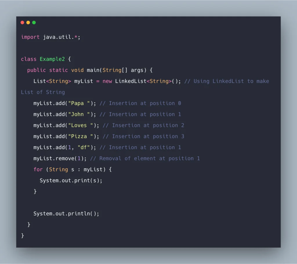 Java List Interface Example List Interface In Java Tutorial
